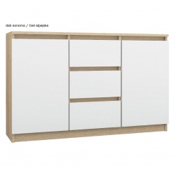 Komoda z szufladami i szafkami 120cm bez uchwytów TIMEA 2DS3120