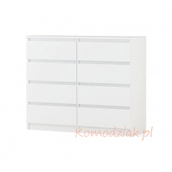 Komoda do pokoju 8 szuflad szerokość 140cm bez uchwytów TIMEA 8S140