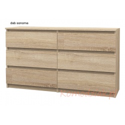 Komoda do pokoju 6 szuflad szerokość 140cm bez uchwytów TIMEA 6S140