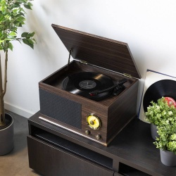 Gramofon z głośnikami Vintage USB, BT, FM drewno RP173 Fenton