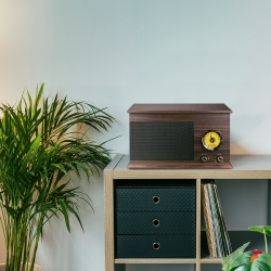 Gramofon z głośnikami Vintage USB, BT, FM drewno RP173 Fenton