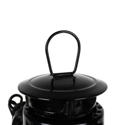 Lampa naftowa sztormowa 24cm z regulacją płomienia czarna biała