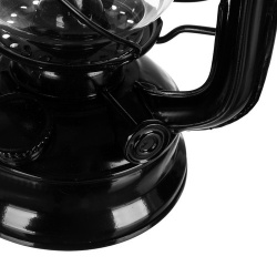 Lampa naftowa sztormowa 24cm z regulacją płomienia czarna biała