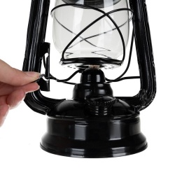 Lampa naftowa sztormowa 24cm z regulacją płomienia czarna biała