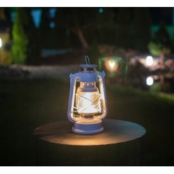 Lampa naftowa sztormowa 24cm z regulacją płomienia czarna biała