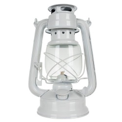 Lampa naftowa sztormowa 24cm z regulacją płomienia czarna biała