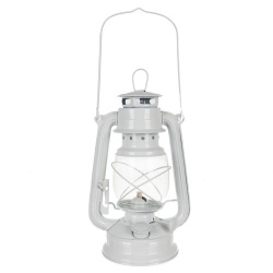 Lampa naftowa sztormowa 24cm z regulacją płomienia czarna biała