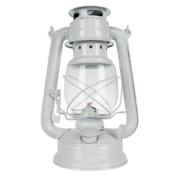 Lampa naftowa sztormowa 24cm z regulacją płomienia czarna biała