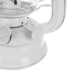Lampa naftowa sztormowa 24cm z regulacją płomienia czarna biała