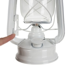 Lampa naftowa sztormowa 24cm z regulacją płomienia czarna biała
