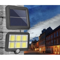 Lampa solarna halogen zewnętrzny LED z czujką czujnikiem ruchu zmierzchu