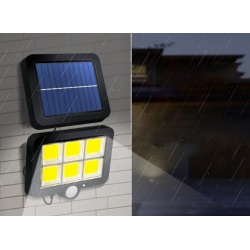 Lampa solarna halogen zewnętrzny LED z czujką czujnikiem ruchu zmierzchu