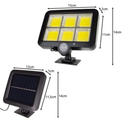 Lampa solarna halogen zewnętrzny LED z czujką czujnikiem ruchu zmierzchu