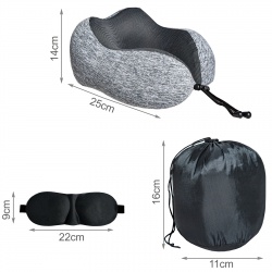 Poduszka podróżna memory opaska stopery rogal 3D 
