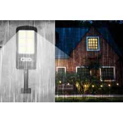 Lampa solarna uliczna 120 LED COB latarnia czujnik zmierzchu ruchu