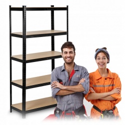 Metalowy regał magazynowy 180 x 90 x 40 cm do 1325 kg 5 półek czarny