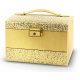Szkatułka na biżuterię organizer kuferek na klucz zamykany złoty czarny