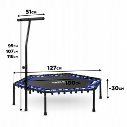 Trampolina fitness z uchwytem do ćwiczeń sportowych w domu sześciokątna