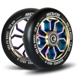 Kółka do hulajnogi wyczynowej 110 mm SOKE ABEC 9 rainbow 2 sztuki