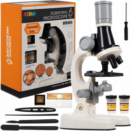 Mikroskop edukacyjny dla dzieci cyfrowy LED 1200x akcesoria