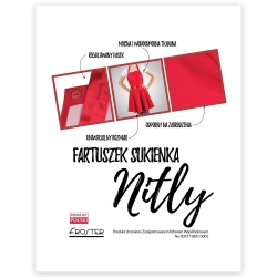 Nitly Red fartuszek kuchenny czerwony damski wygląda jak sukienka