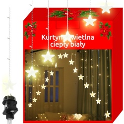 Zewnętrzne wiszące gwiazdy kurtyna 136 LED lampki choinkowe biały multikolor