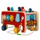 Drewniana kostka edukacyjna Słoń Montessori wbijak samochód