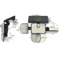 Lampa solarna 171 LED z panelem zewnętrznym czujnik ruchu