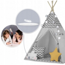 Namiot dla dzieci tipi wigwam okno trzy poduszki miękka mata girlandy