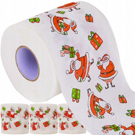 Papier toaletowy do WC Świąteczny w Mikołaje 4 sztuki dwuwarstwowy