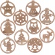 Bombki drewniane zawieszki na choinkę ozdoby świąteczne 10 sztuk