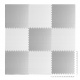 Piankowa mata puzzle biało-szara 60 x 60 cm 9 sztuk termiczne 180cm