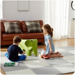 Piankowa mata puzzle biało-szara 60 x 60 cm 9 sztuk termiczne 180cm