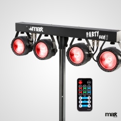Zestaw oświetleniowy MAX Partybar11 na statywie 4x20W COB Par