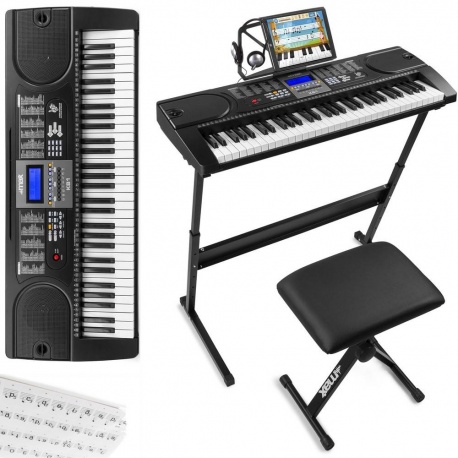 Keyboard organy zestaw statyw krzesło słuchawki Max KB1 SET