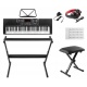 Keyboard organy KB5 MAX z podświetleniem statyw ławka słuchawki
