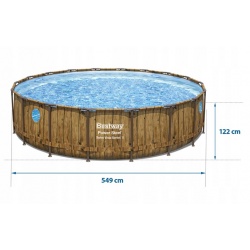 Basen ogrodowy z oknami 549 x 122 cm stelażowy 12w1 Bestway 56977