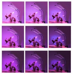 Lampa do wzrostu uprawy roślin 2x 20 LED wspomaga fotosyntezę