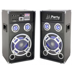 Zestaw kolumn aktywnych 8" USB LED 300W PARTY-KARAOKE8