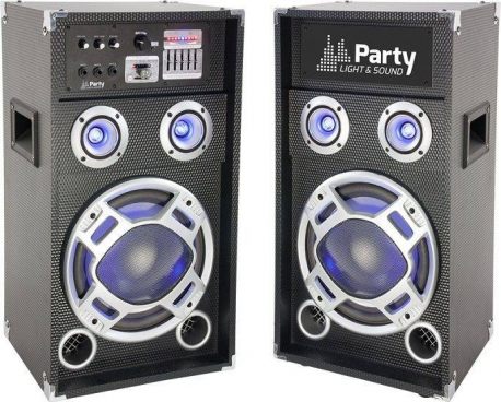 Zestaw kolumn aktywnych 12" USB LED 600W PARTY-KARAOKE12