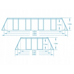 Basen ogrodowy 488 x 244 x 122 cm 12w1 Bestway 56670 prostokątny