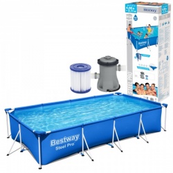 Basen 400 x 211 x 81 cm prostokątny na stelażu z pompą 3w1 Bestway 56424