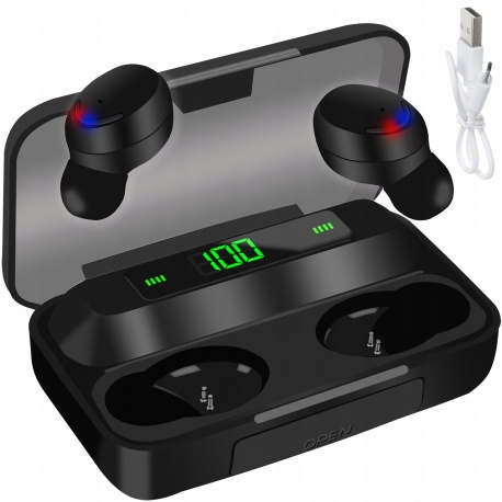 Słuchawki bezprzewodowe douszne z powerbankiem Bluetooth
