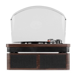 Gramofon z głośnikami RP168DW BT USB Fenton ciemne drewno