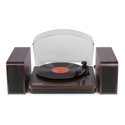 Gramofon z głośnikami RP168DW BT USB Fenton ciemne drewno