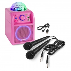 Zestaw karaoke Vonyx SBS55B z 2 mikrofonami, Bluetooth i efektem świetlnym