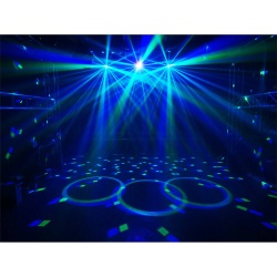 Efekt świetlny reflektor DMX 5W 1 z WASH, UV, LASER R+G, STROBO i ASTRO