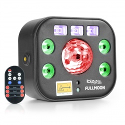 Efekt świetlny reflektor DMX 5W 1 z WASH, UV, LASER R+G, STROBO i ASTRO