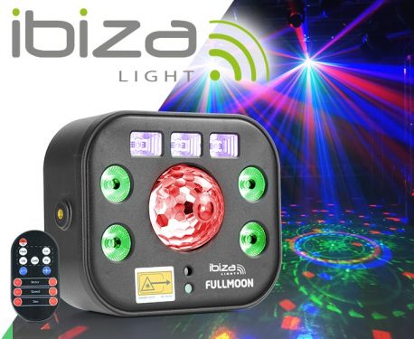 Efekt świetlny reflektor DMX 5W 1 z WASH, UV, LASER R+G, STROBO i ASTRO