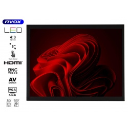 Monitor 8" z dotykową matrycą do zabudowy OPEN FRAME LED VGA HDMI METALOWA OBUDOWA